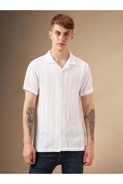 Dennis Lingo By Styli Button-Down Collar Plain Short Sleeve Shirt