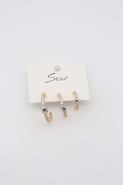 whitelove SHESRA Yıldız Detaylı Üçlü Küpe