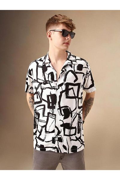 Dennis Lingo By Styli Abstract Print Button-Down Shirt