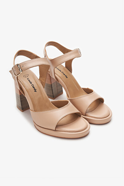 Louis Cardy Cisela Nude Genuine Leather Women's Heeled Shoes