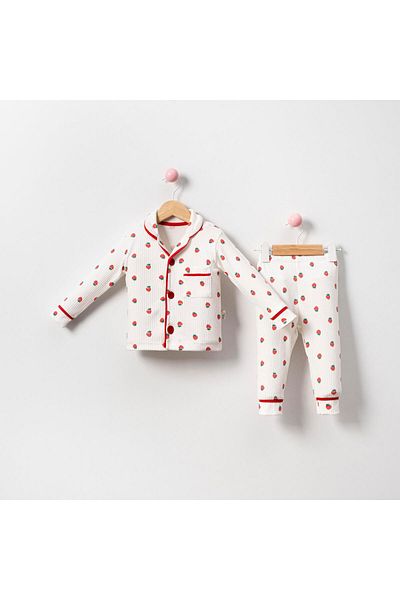 Lolons Strawberry Printed Baby Girl Pajama Set