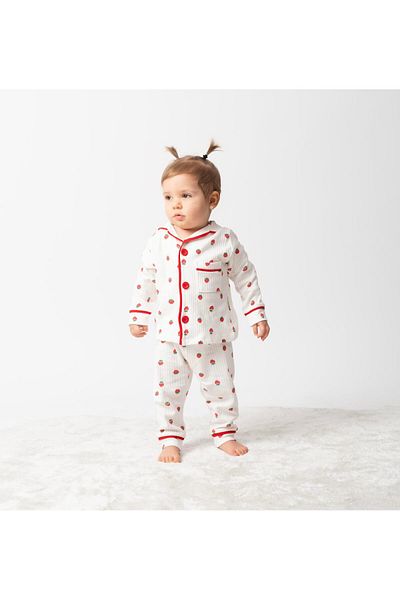 Lolons Strawberry Printed Baby Girl Pajama Set