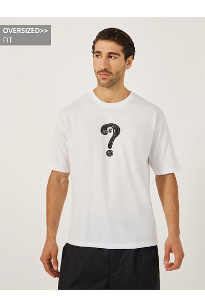 Styli Question Mark Graphic Print Oversized T-Shirt