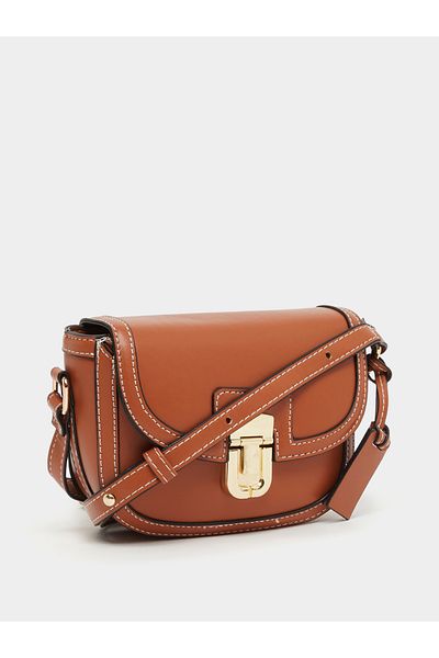 Styli Brown Baguette Shoulder Bag