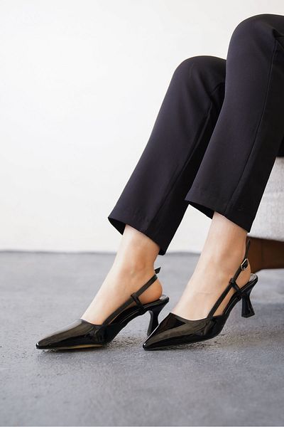 MODAADAM Pantofi cu toc Erica de damă - negru-brevet