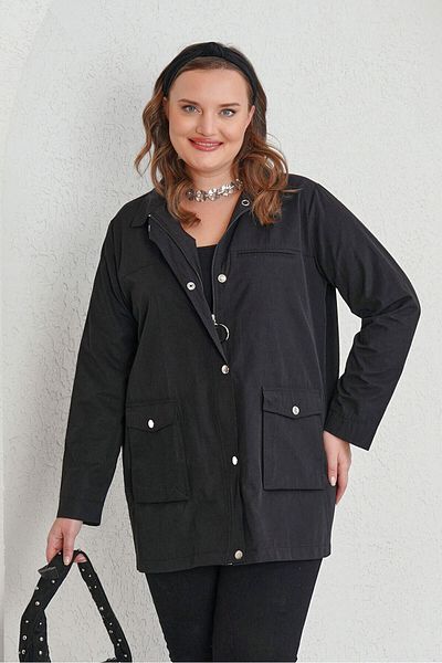 Büyük Moda Bomber Cotton Trench Coat