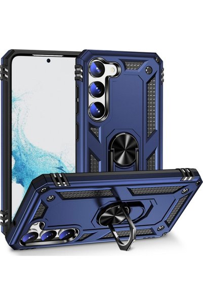 tekno grup Galaxy S23 Plus Case with Ring Magnetic Vega Cover Navy Blue + Nan...