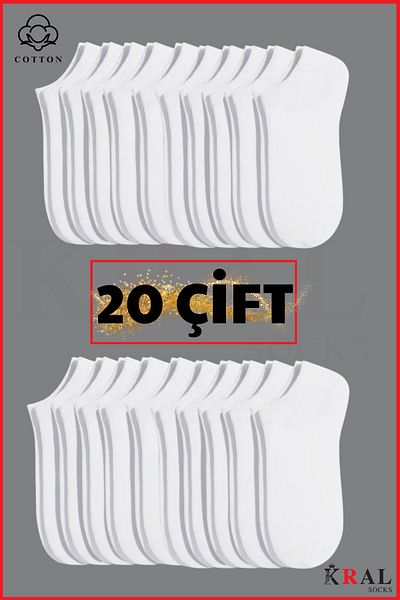 KRAL SOCKS Дамски - Мъжки (20 ЧИФТА) Евтини Чорапи с Едноцветен Модел до Глезена