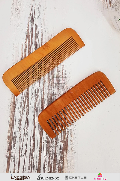 MONTESEV Doğal Ağaç Ahşap Tarak Seti