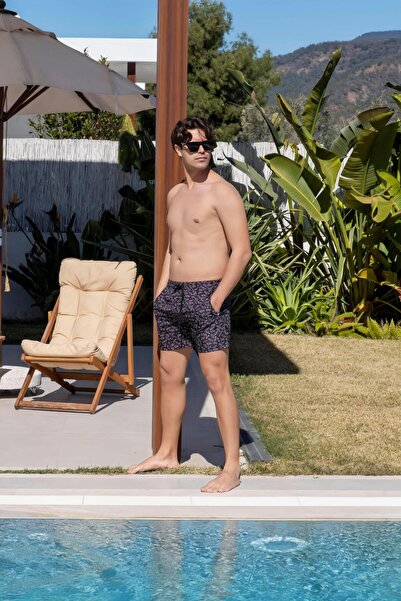 Mayom Hızlı Kuruyan Cepli Desenli Erkek Deniz Erkek Şortu-25138