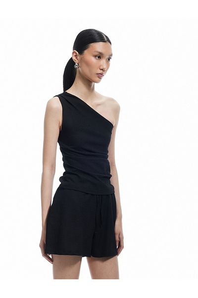 Koton Tie Waist Wrapped Fabric Textured Pocket Mini Shorts