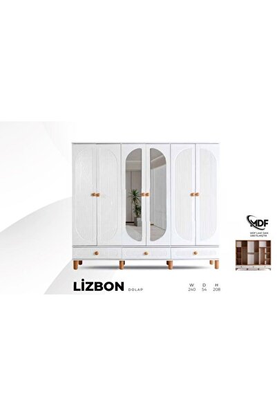AYDINEV LİZBON MDF 6 KAPILI DOLAP
