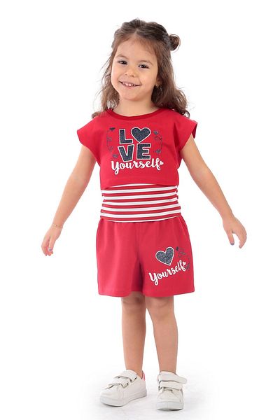 DPARİS Heart Printed Girl's Suit