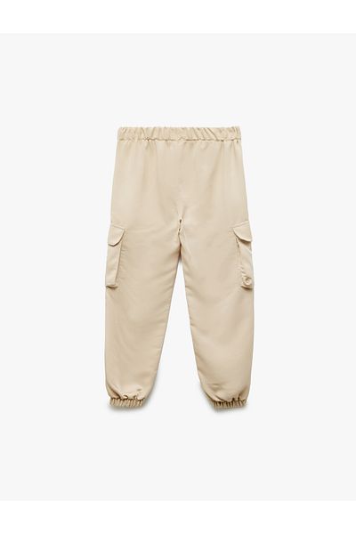 Koton Modal Blended Jogger Cargo Pants with Elastic Waist and Pocket Detail