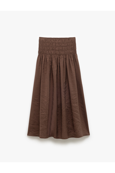 Koton Modal Fabric Comfortable Fit Gilded Flared Midi Skirt