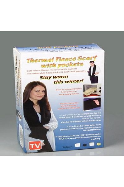 AS SEEN ON TV Thermal Fleece scarf with pockets neck gaiter, heated glove scarf