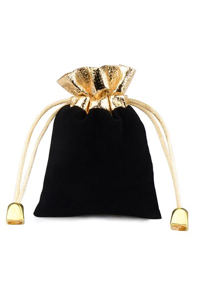 Choice 9x12cm Black 10pcs/lot 7x9cm 9x12cm 12x16cm Vintage Velvet Bag Gold Color Trim Drawstring Red Gift B