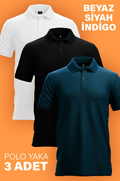 C&C OKULCUNUZ Τριπλός γιακάς Polo - Ανδρικό Σετ Τρίχρωμο Βαμβακερό Multumined...