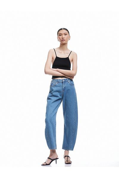 Koton High Waist Stitching Detailed Pocket Buttoned Balloon Jean - Balloon Fit Jeans
