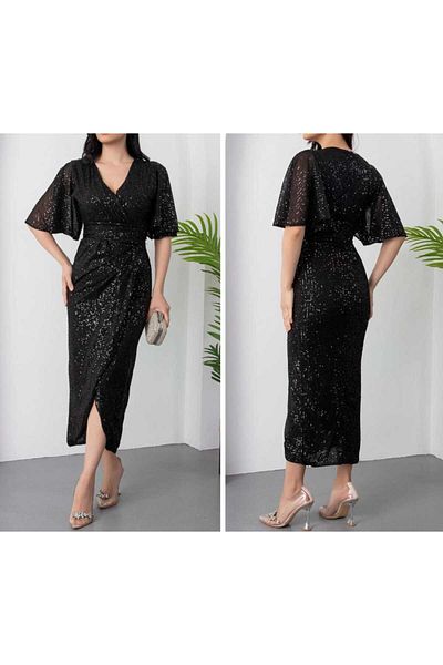 CİXAPLE Half Sleeve Evening Dress