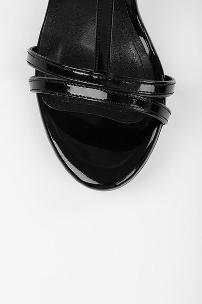 Shoeberry Women's Pace Black Patent Leather Heeled Shoes
