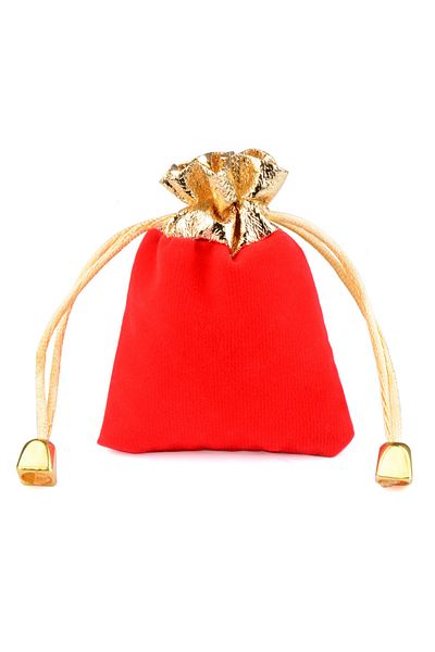 Choice 9x12cm Red 10pcs/lot 7x9cm 9x12cm 12x16cm Vintage Velvet Bag Gold Color Trim Drawstring Red Gift Bag
