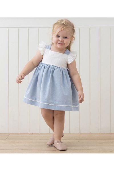 Butik Baby Girl Embroidered Strap Lined Zippered Dress
