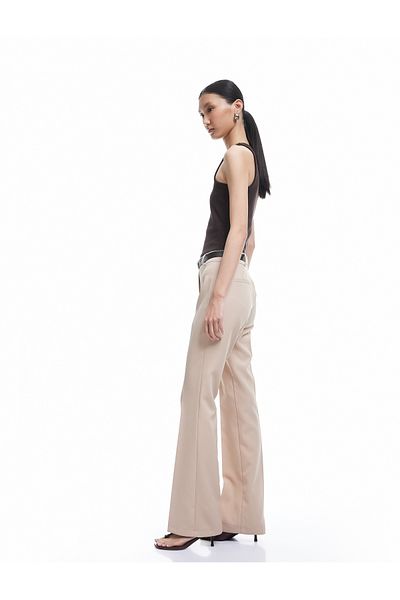 Koton Lightweight Flared Fabric Trousers with Belt Detail