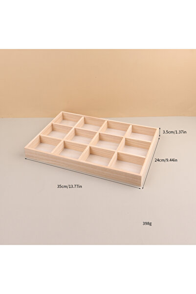 Choice حامل مجوهرات خشبي قابل للتكديس من 12 شبكة، حامل مجوهرات محمول، أقراط، ...