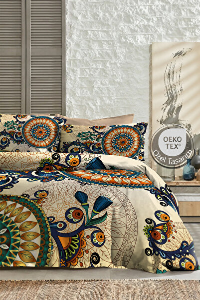 MonoHome Set cuvertură de pilota dublă din satin 100% bumbac cu cearșafuri elastice autentice