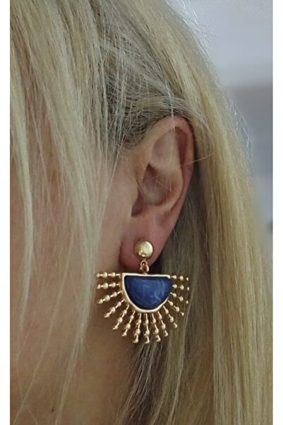 mos&more Mavi Yelpaze Kadın Küpe