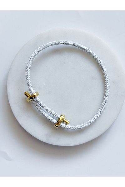CHARMLUCKY STEEL COLORED BRACELET