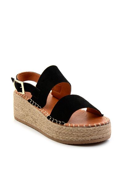 Bambi Black Leather Women's Sandals K05666030302