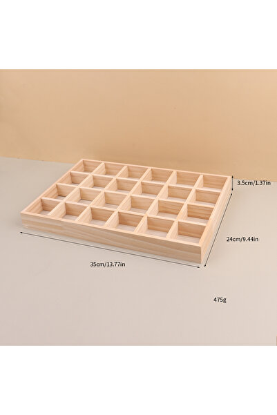 Choice حامل مجوهرات خشبي قابل للتكديس مكون من 24 شبكة، حامل مجوهرات محمول، أق...