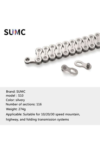 Choice SUMC 10S silvery SUMC Bicycle Chain 8/9/10/11/12 Speed for MTB Road Folding Bike Gray Silvery Chain