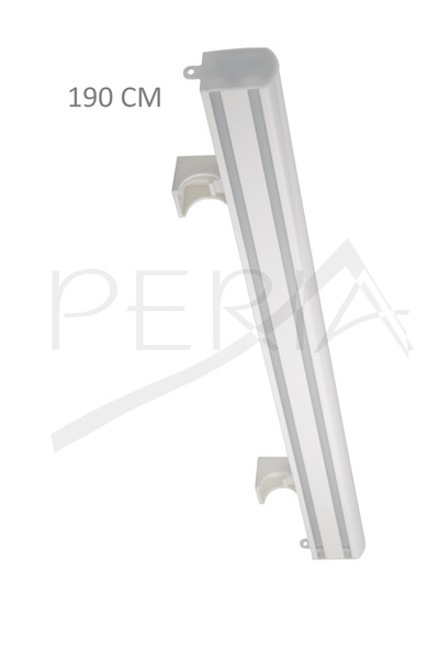 Peria Perde Sistemleri Beyaz Dekoratif Perde Rayı Korniş 2'li