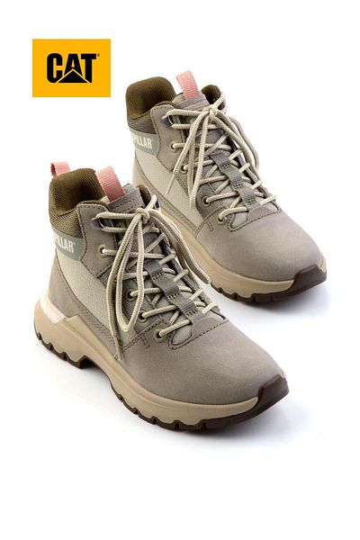 Caterpillar Colorado Sneaker Γυναικείες Μπεζ Δερμάτινες Μπότες