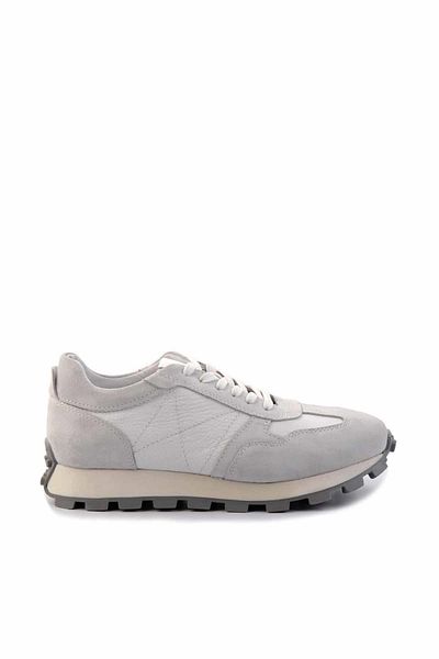 Bambi Λευκό Λευκό Δερμάτινο Ανδρικό Sneaker E01585731902