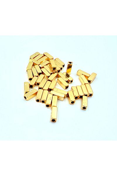 yiğit aksesuar 20 Pieces Gold Square Tube Non-Blackening Intermediate Apparatus Jewelry Making Supplies