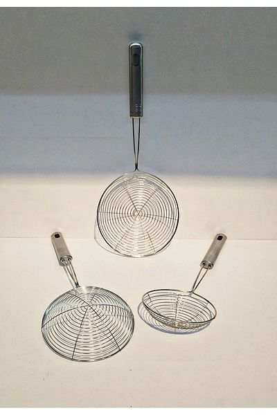 Home 3-Piece Steel Colander Set (10.5-13-14.5 cm)