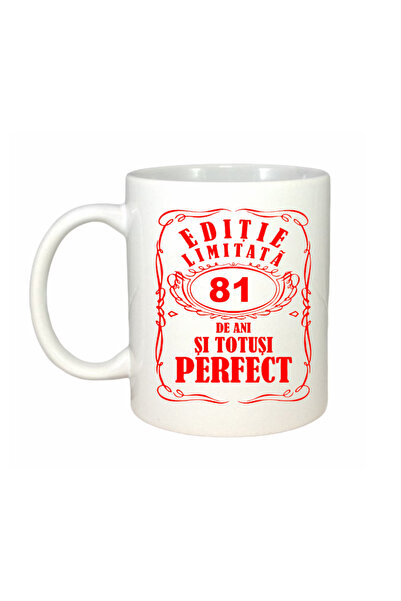 OEM Cană albă personalizată, ediție limitată 81 de ani, Inovatix®. 330 ml