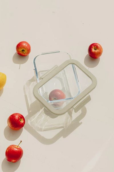 NEOFLAM 1900ml Beige Fika Glace Glass Storage Container