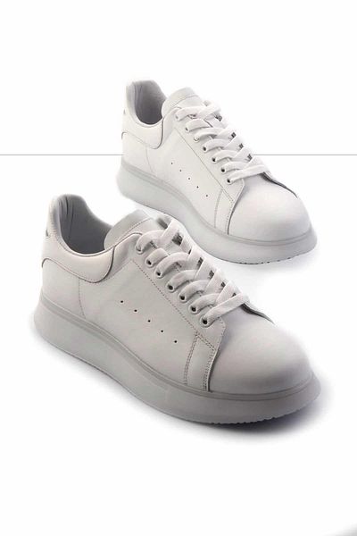 Bambi Tenis alb pentru bărbați din piele naturală E 01398202503