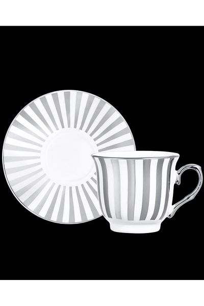 Madame Coco Blanche Set of 2 Coffee Cups - Colorful - 90 ml Gray