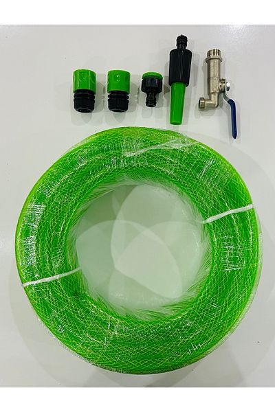 ahber Garden Watering Set 20 m Shilo, Average 1/2 Rope Mesh, Globel Garden Tap with Jack Environmental Connection Sprinkler