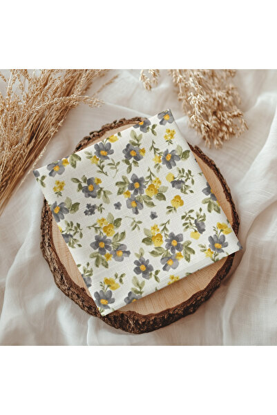 Meine Home مناديل كتان منقوشة بالزهور 8 قطع