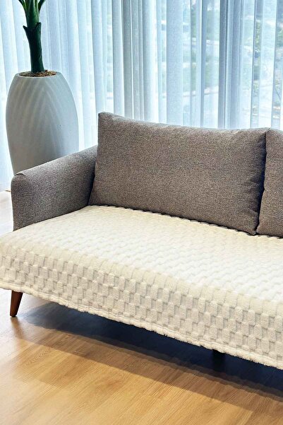 Decomia Home Dolly Oturma Yerini Kapatan Kabartmalı Yumuşak Tüylü Koltuk Örtüsü Koltuk Şalı (100X220cm)
