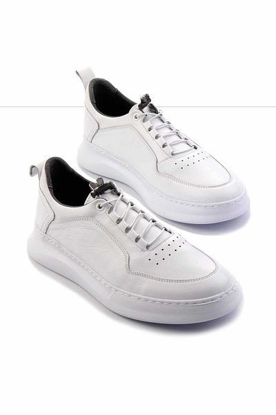 Bambi Λευκά Δερμάτινα Ανδρικά Casual Παπούτσια E 01759024303
