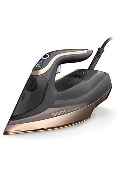 Philips Steam Iron Series 8000, 3000w, 350ml With Continuous Steam 80g/min - Black And Rose Gold