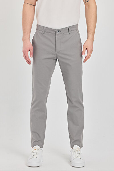 Frappoli Ibiza Men's Gray Cotton Lycra Slim Fit Trousers